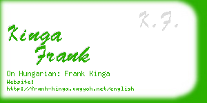 kinga frank business card